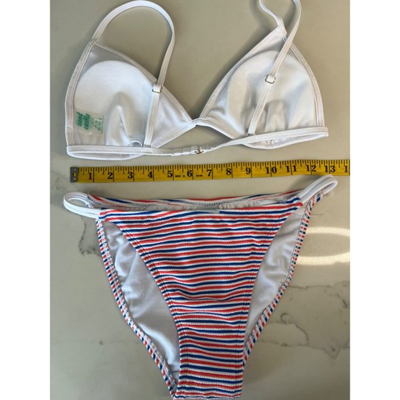 Sand Castle Bikini NWOT size M Red white and Blue striped - Picture 6 of 9